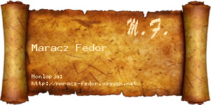 Maracz Fedor névjegykártya